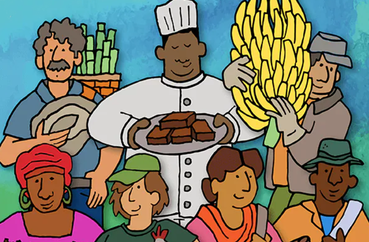 Cartoon of Ben & Jerry food producers